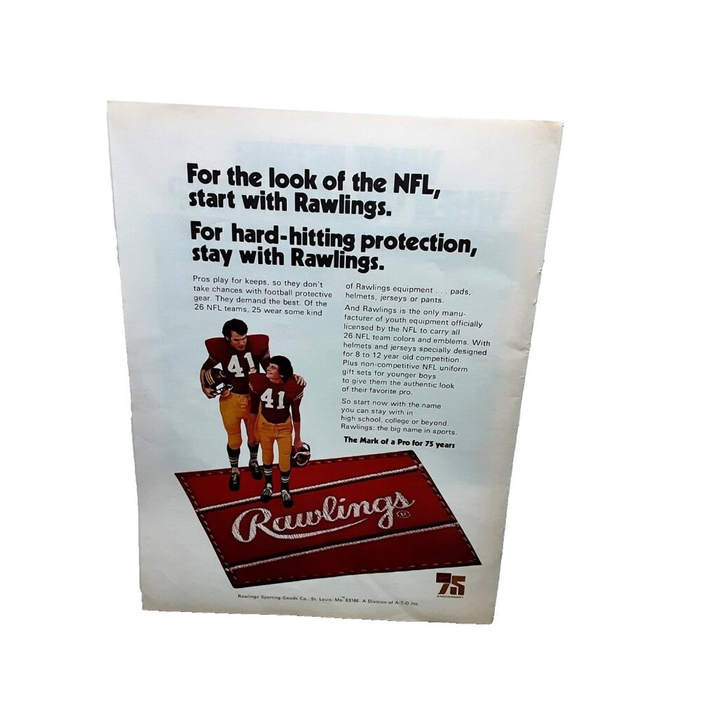 1973 Rawlings Jersey Mike Bass Washington Commanders Original Print Ad Vintage